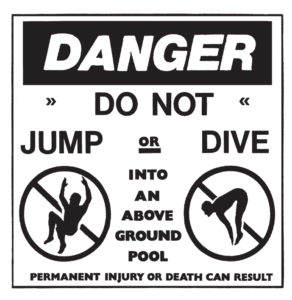 Above Ground Pool Sign