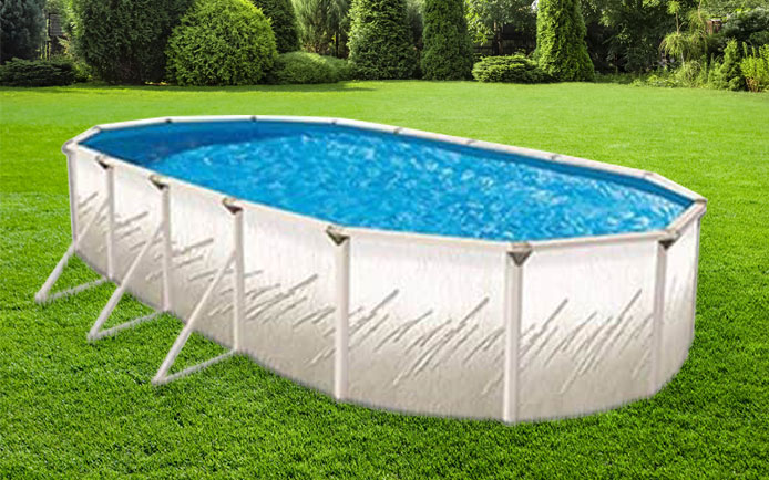 15x24 Oval 52" High Above Ground Swimming Pool Package Space Saving Design 